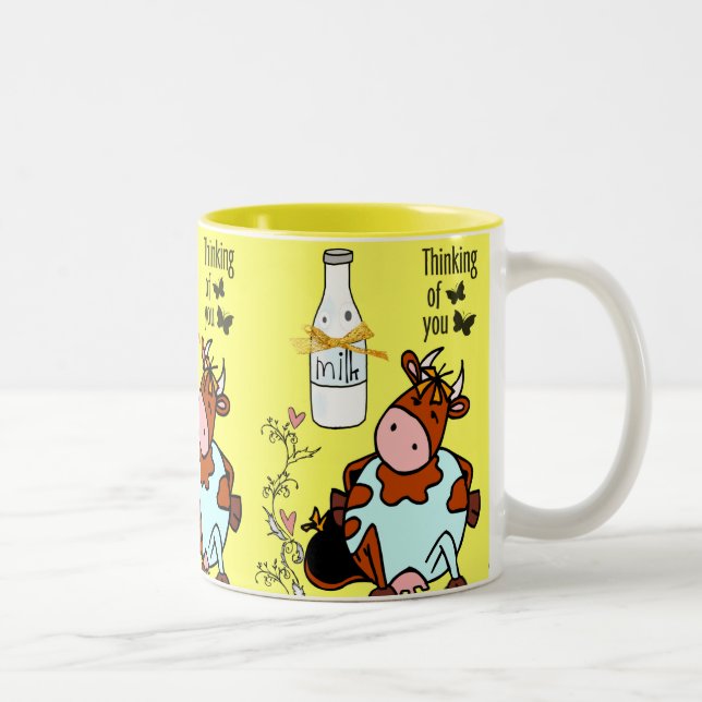 Tasse 2 Couleurs Lait jaune de la vache musquée (Droit)