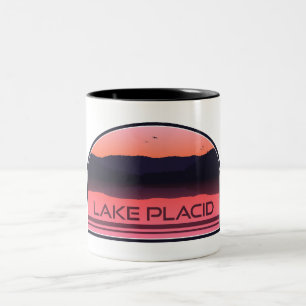 Tasse 2 Couleurs Lake Placid New York Red Sunrise