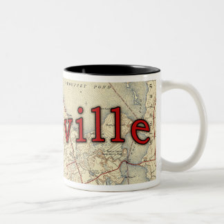 Tasse 2 Couleurs Lakeville Massachusetts Ancienne carte