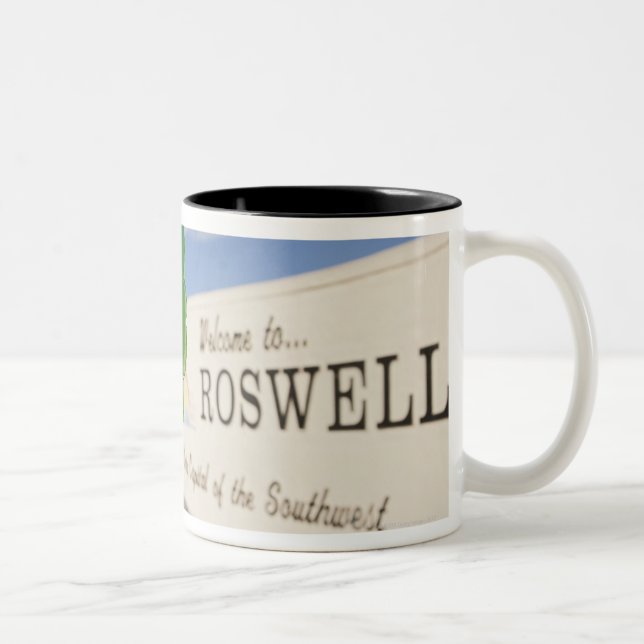 Tasse 2 Couleurs L'alien gonflable avec l'accueil vers Roswell (Droit)