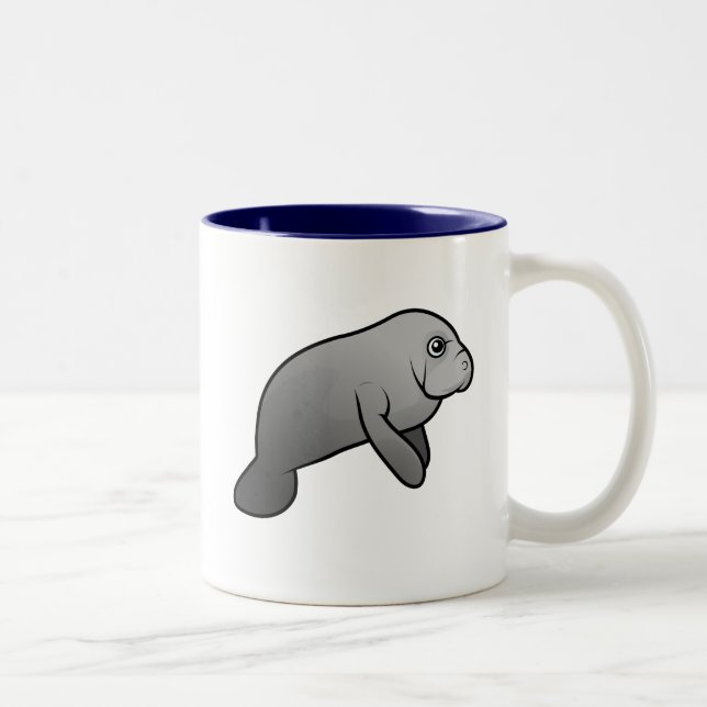 Tasse 2 Couleurs Lamantin mignon (Droit)