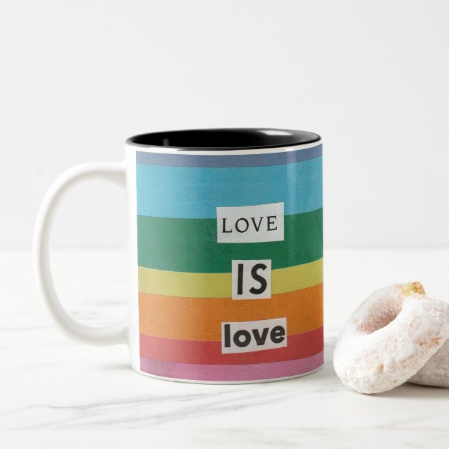 TASSE 2 COULEURS L'AMOUR, C'EST L'AMOUR (Avec donut)