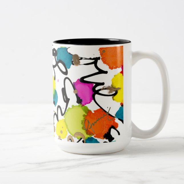 Tasse 2 Couleurs L'amour du café vous encercle (Droit)