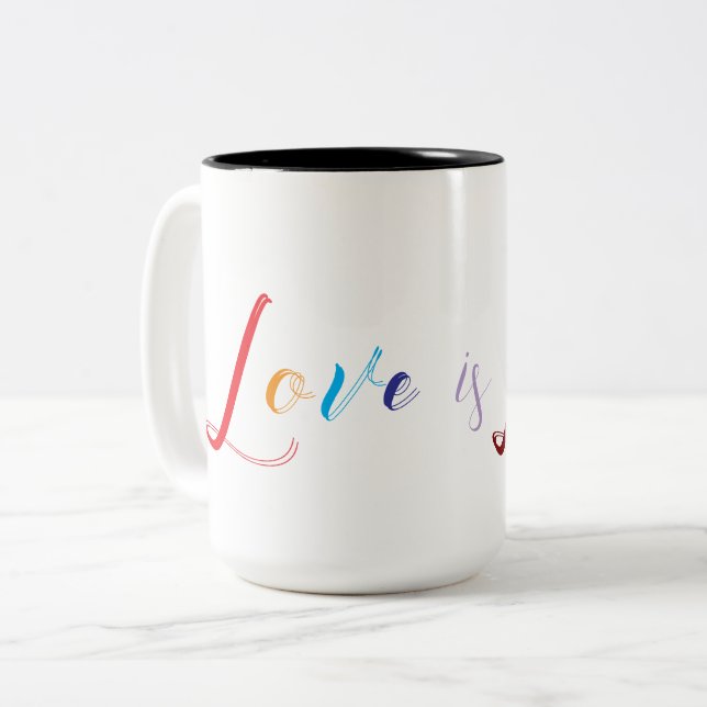 Tasse 2 Couleurs L'amour est l'amour (Devant gauche)