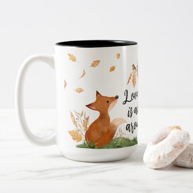 Tasse 2 Couleurs L'Amour Est Tout Autour (Avec donut)