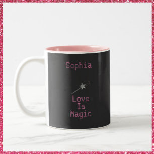 Tasse 2 Couleurs L'amour noir et rose est magique