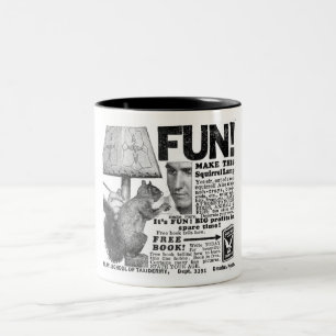 TASSE 2 COULEURS LAMPE SQUIRREL DES ANNÉES 1940 YIKES PUBLICITAIRES