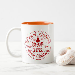 Tasse 2 Couleurs L'année du verrouillage 2020 Joyeux Noël Fun