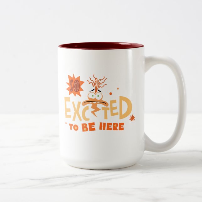 Tasse 2 Couleurs L'Anxiété "Si Heureuse D'Être Ici" (Droit)