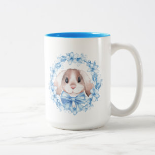 Tasse 2 Couleurs Lapin et guirlande bleue