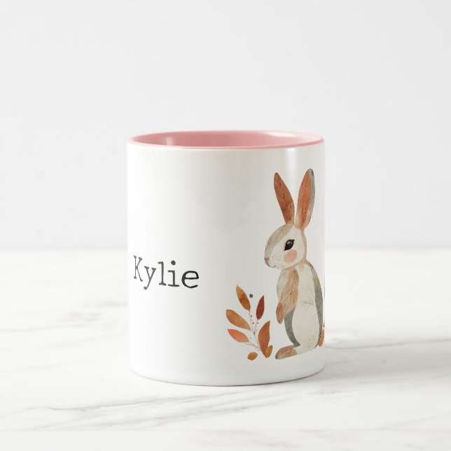 Tasse 2 Couleurs Lapin gris orange (Centre)
