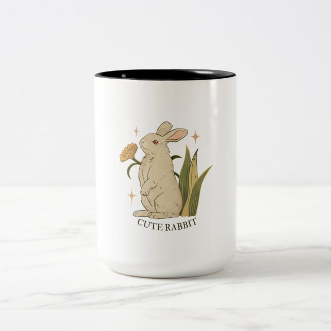 Tasse 2 Couleurs lapin mignon (Centre)