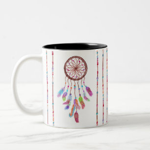 Tasse 2 Couleurs L'aquarelle peinte à la main Dreamcatcher perle l
