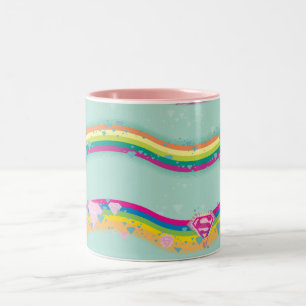 Tasse 2 Couleurs L'arc-en-ciel de Supergirl ondule le vert