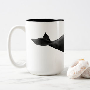 Tasse 2 Couleurs L'art de la baleine noire de l'Atlantique Nord