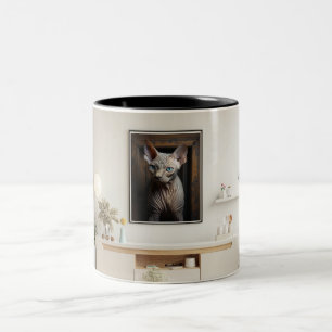 Tasse 2 Couleurs L'art de la paroi du chat Sphynx
