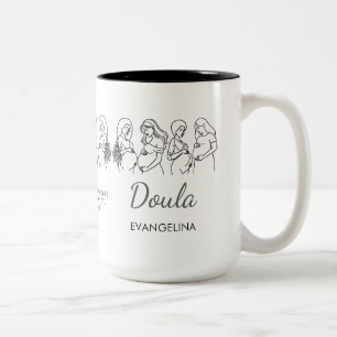 Tasse 2 Couleurs L'art en ligne personnalisé pour sage-femme doula
