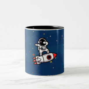 Tasse 2 Couleurs L'Astronaute cool Sur La Rocket