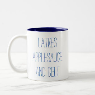 Tasse 2 Couleurs Latkes Applesauce et Gelt