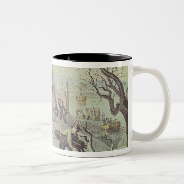 Tasse 2 Couleurs L'atterrissage des pèlerins chez Plymouth (Droit)
