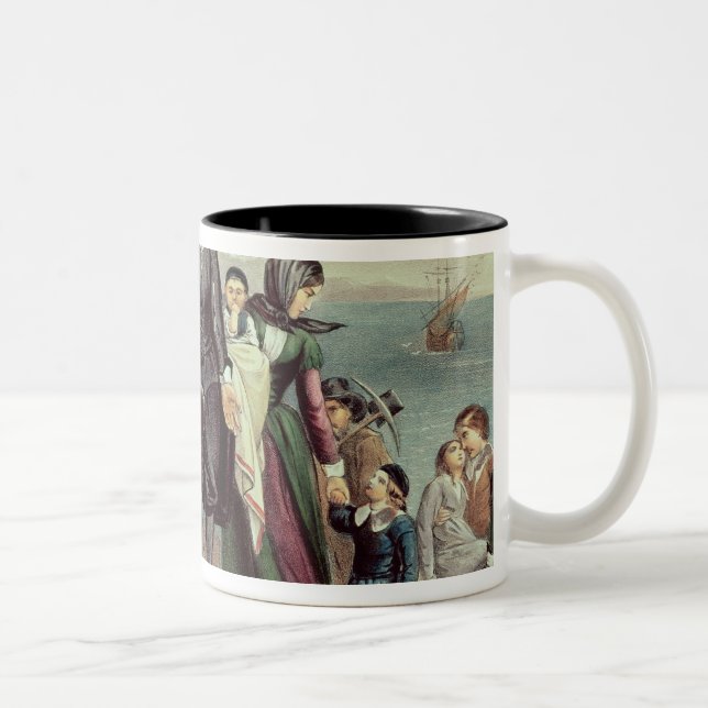 Tasse 2 Couleurs L'atterrissage des pèlerins chez Plymouth (Droit)