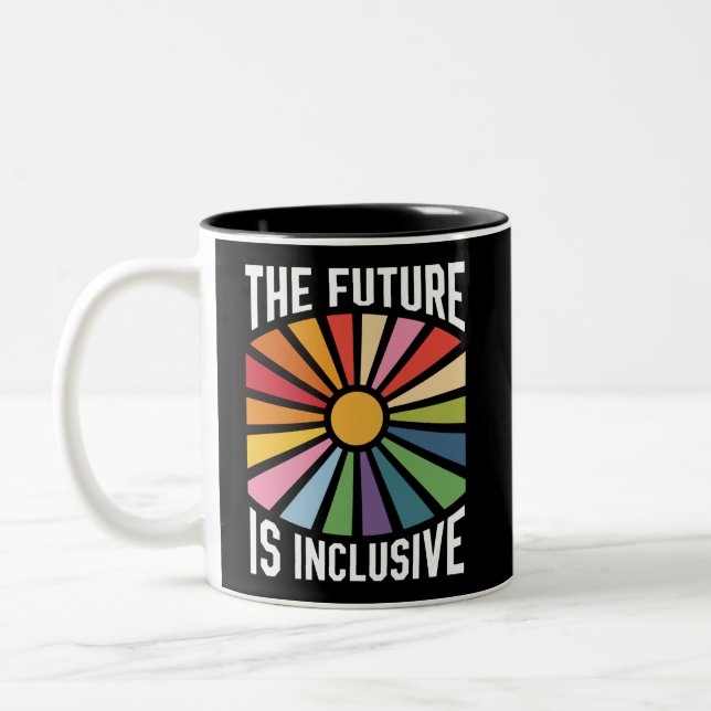 Tasse 2 Couleurs L'avenir est inclusif Rainbow Pride droits trans (Gauche)