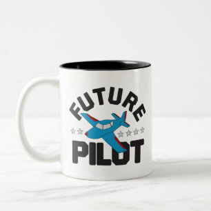 Tasse 2 Couleurs L'aviation pour les enfants qui volent à l'avenir 