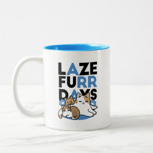 Tasse 2 Couleurs Laze Furr Days - Cute Lazy Cats Design