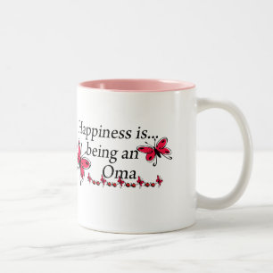 Tasse 2 Couleurs Le bonheur est d'être un papillon Oma