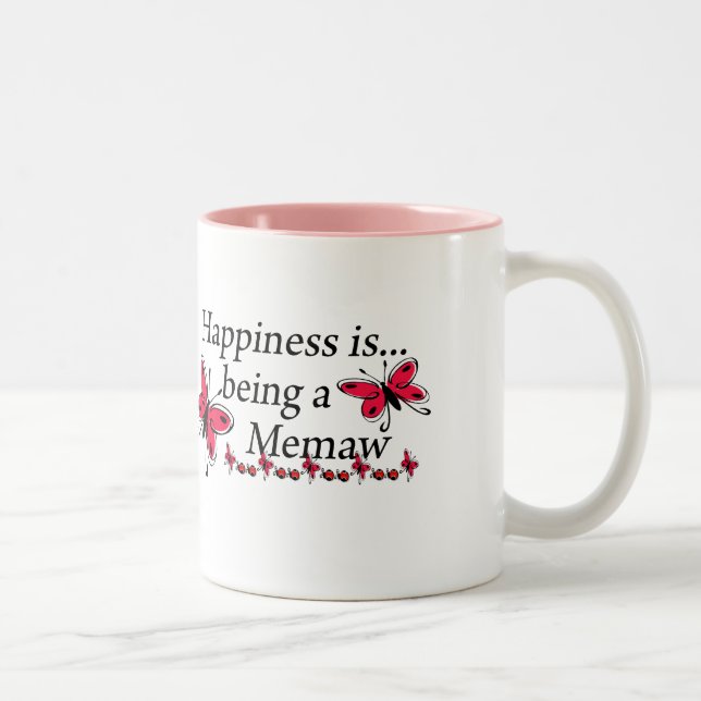 Tasse 2 Couleurs Le bonheur est un PAPILLON de Memaw (Droit)