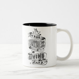 Tasse 2 Couleurs "Le bonheur vrai le donne loin "
