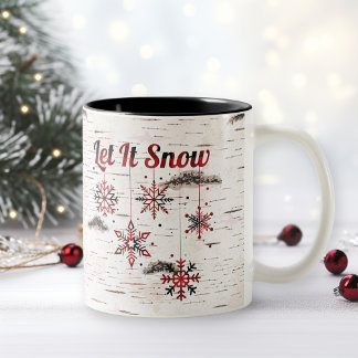 Tasse 2 Couleurs Le buffle rouge rustique a planté des flocons de n