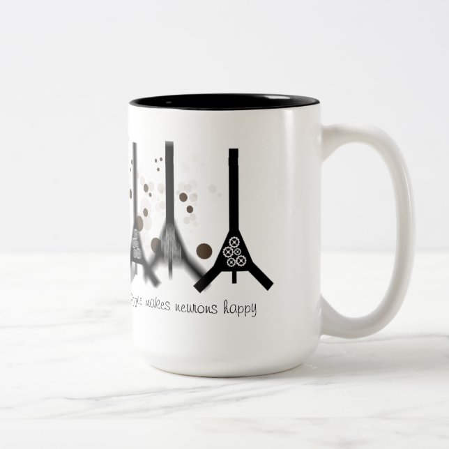 Tasse 2 Couleurs Le café rend les neurones heureux (Droit)