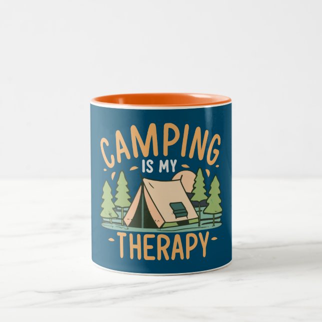 Tasse 2 Couleurs Le Camping Est Ma Thérapie (Centre)