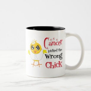 Tasse 2 Couleurs Le cancer de poumon a sélectionné le poussin faux