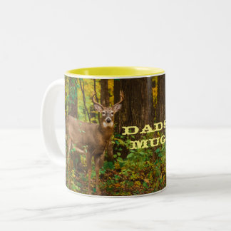 Tasse 2 Couleurs Le cerf-en-queue blanc aux cornes Photo papa