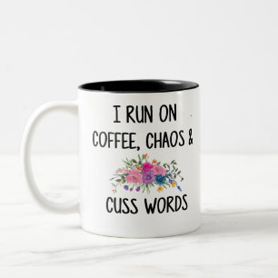 Tasse 2 Couleurs le chaos de café et jurent des mots