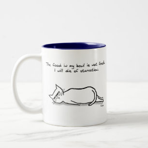 Tasse 2 Couleurs Le chat demande de la nourriture fraîche - Dons a
