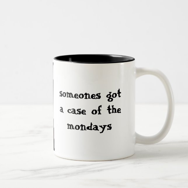 Tasse 2 Couleurs Le chat triste de lundi lundi (Droit)