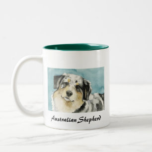 Tasse 2 Couleurs Le chien AR "de berger australien" attaquent