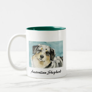 Tasse 2 Couleurs Le chien AR "de berger australien" attaquent