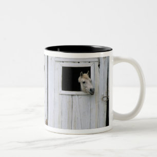 Tasse 2 Couleurs Le collage de cheval dirigent la fenêtre de grange