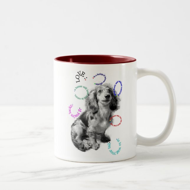 Tasse 2 Couleurs Le dictionnaire du chien : Amour (Droit)