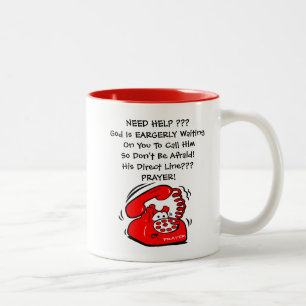 Tasse 2 Couleurs Le Dieu du téléphone rouge attend avec impatience