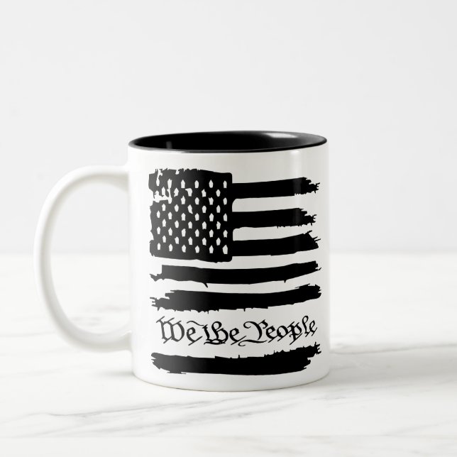 Tasse 2 Couleurs Le Drapeau Américain Nous Le Peuple (Gauche)