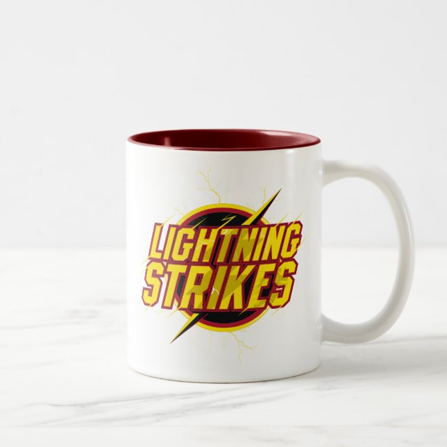 Tasse 2 Couleurs Le Flash | Graphique "Frappes de foudre" (Droit)