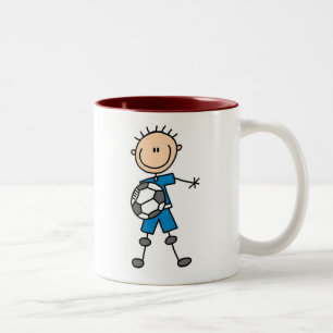 Tasse 2 Couleurs Le football uniforme bleu de garçon