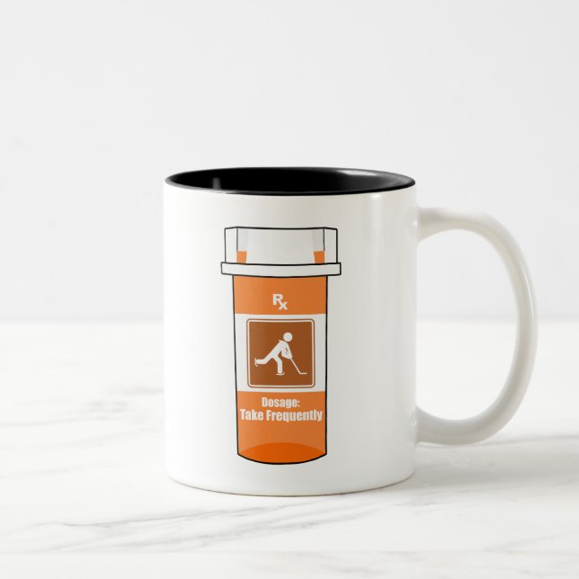 Tasse 2 Couleurs Le hockey est ma drogue (Droit)