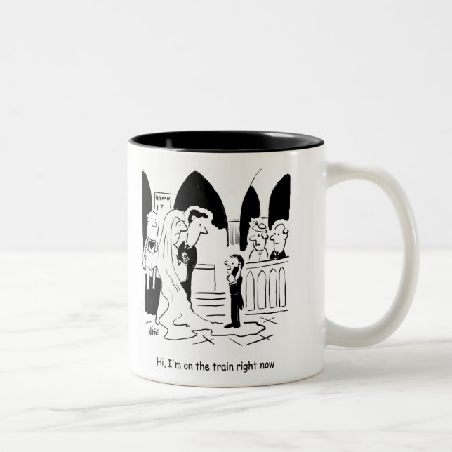Tasse 2 Couleurs Le mariage Pageboy est dans le train (Droit)