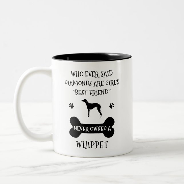 Tasse 2 Couleurs Le meilleur ami du chien Whippet (Gauche)